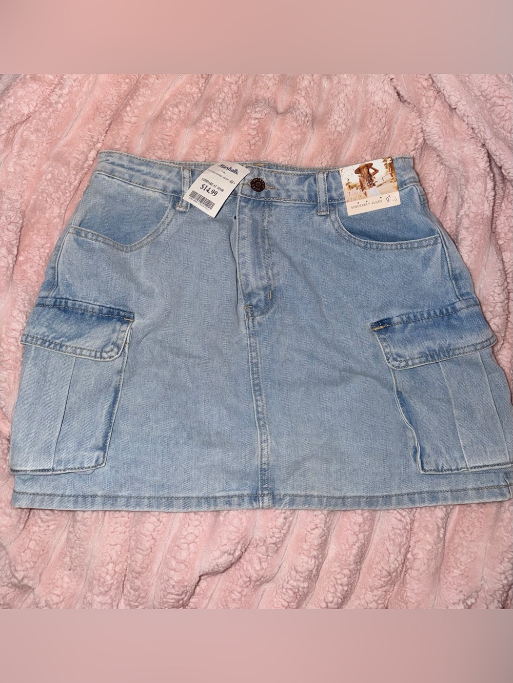 NWT Sincerely Jules Denim Cargo Mini Skirt Size 9/28